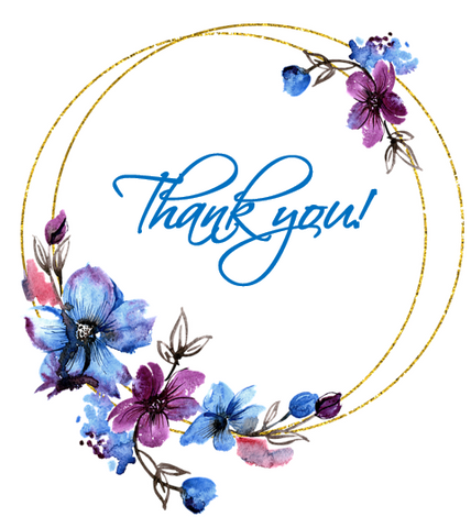 Printable- Postcards Thank You Blue Purple [Post Card/PDF]