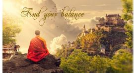 Printable-Find Your Balance Monk [Post Card/ PDF]