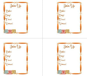 Printable-Kids Invitations Join Us Orange [PDF]