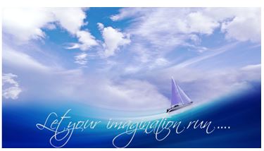 Printable-Let Your Imagination Run Blue Boat [Post Card/ PDF]