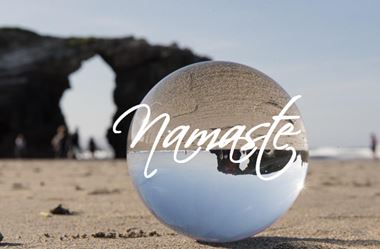 Printable-Namaste Globe [Post Card/ PDF]
