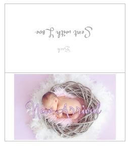 Printable-Baby New Arrival Purple [Small Tent Cards/PDF]