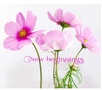Printable-New Beginnings Pink Flower [Post Card/ PDF]