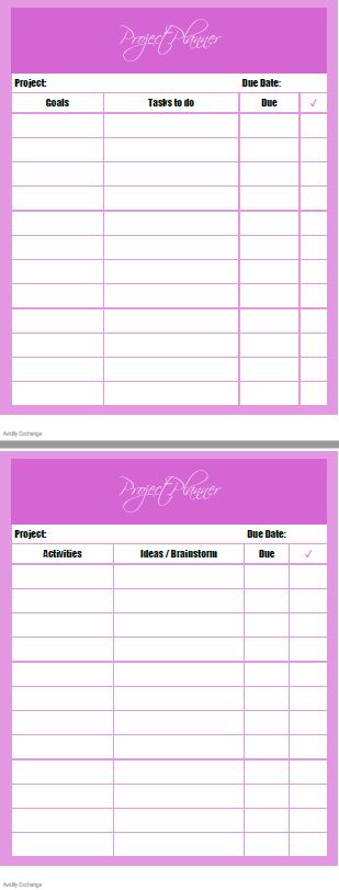 Printable- Project Planner 1 [PDF]