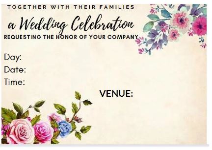 Printable- Postcards Wedding Celebration [Post Card/PDF]