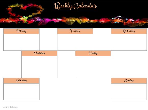 Printable- Weekly Calendar 1 [PDF]