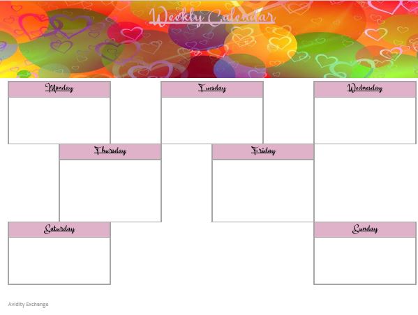 Printable- Weekly Calendar 7 [PDF]