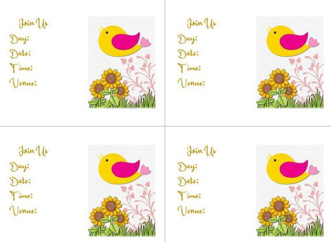 Printable-Kids Invitations Yellow Bird [PDF]